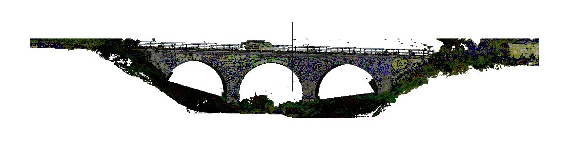 A masonry bridge placed on a print sheet