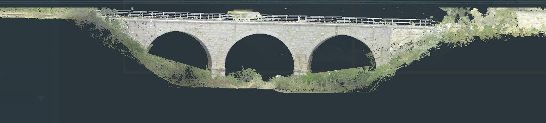 The generated front elevation of the bridge